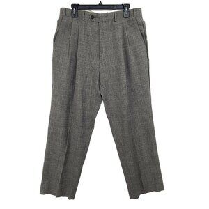 Brandini Men's Pleated Front Wool Dress Pants Gray Size 36